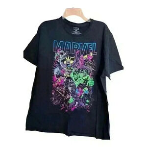 Vintage Marvel Men's 2XL Black Tee Shirt Top 100%‎ Cotton